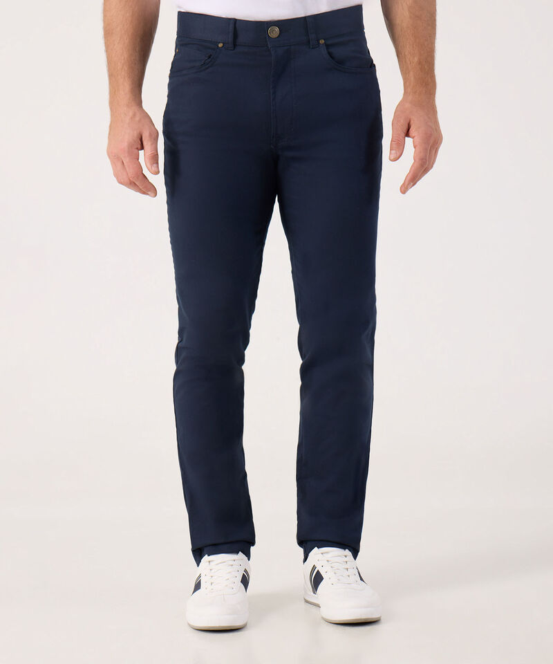 Pantal&oacute;n 5 Bolsillos Unicolor Con Silueta Slim Fit, C&iacute;trico Marinero